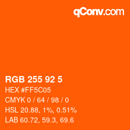 カラーコード: RGB 255 92 5 | qconv.com