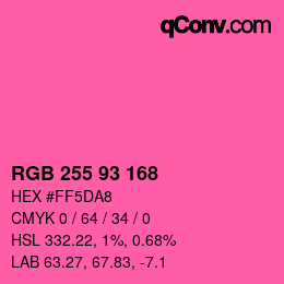 Color code: RGB 255 93 168 | qconv.com