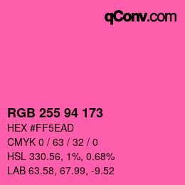 Color code: RGB 255 94 173 | qconv.com