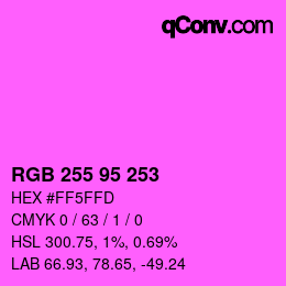 Color code: RGB 255 95 253 | qconv.com