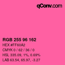 Color code: RGB 255 96 162 | qconv.com
