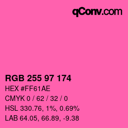Color code: RGB 255 97 174 | qconv.com
