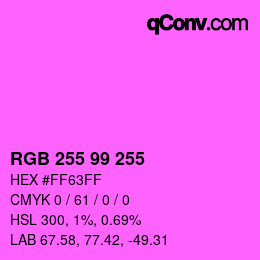 Color code: RGB 255 99 255 | qconv.com