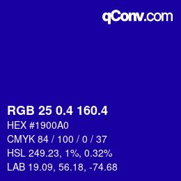 カラーコード: RGB 25 0.4 160.4 | qconv.com