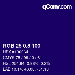 カラーコード: RGB 25 0.8 100 | qconv.com