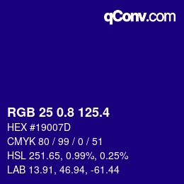 カラーコード: RGB 25 0.8 125.4 | qconv.com