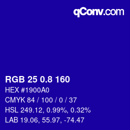 カラーコード: RGB 25 0.8 160 | qconv.com