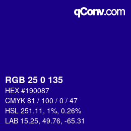 Color code: RGB 25 0 135 | qconv.com