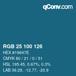 Color code: RGB 25 100 126 | qconv.com