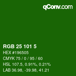 Color code: RGB 25 101 5 | qconv.com