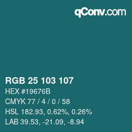 Color code: RGB 25 103 107 | qconv.com