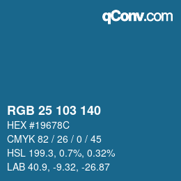 Color code: RGB 25 103 140 | qconv.com