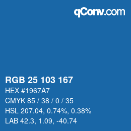 Color code: RGB 25 103 167 | qconv.com
