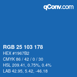 カラーコード: RGB 25 103 178 | qconv.com
