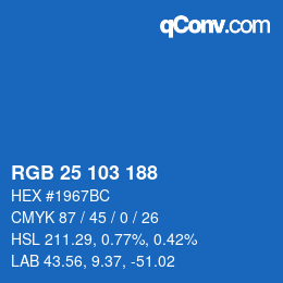 Color code: RGB 25 103 188 | qconv.com