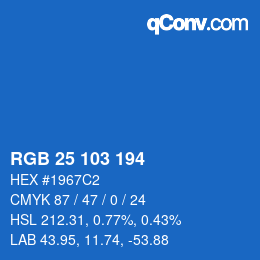 Color code: RGB 25 103 194 | qconv.com
