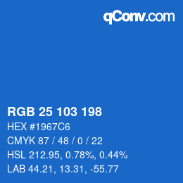 Color code: RGB 25 103 198 | qconv.com
