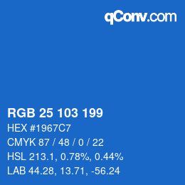 Color code: RGB 25 103 199 | qconv.com