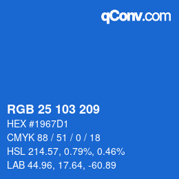 Color code: RGB 25 103 209 | qconv.com