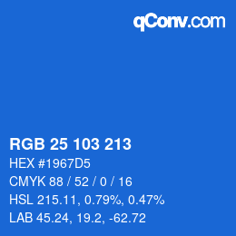 Color code: RGB 25 103 213 | qconv.com