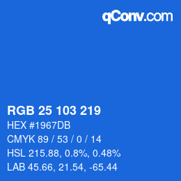 Color code: RGB 25 103 219 | qconv.com