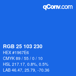 Color code: RGB 25 103 230 | qconv.com