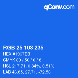 Color code: RGB 25 103 235 | qconv.com