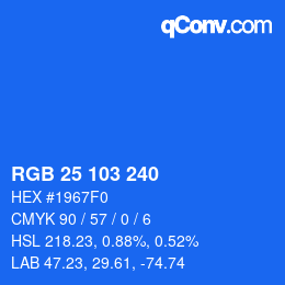 Color code: RGB 25 103 240 | qconv.com