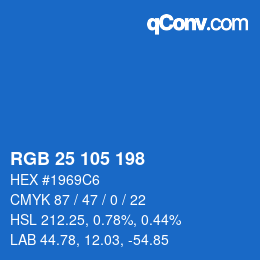 カラーコード: RGB 25 105 198 | qconv.com