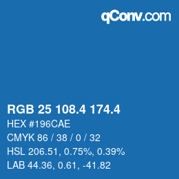 カラーコード: RGB 25 108.4 174.4 | qconv.com