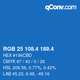 カラーコード: RGB 25 108.4 189.4 | qconv.com