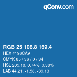 カラーコード: RGB 25 108.8 169.4 | qconv.com