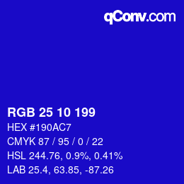 Color code: RGB 25 10 199 | qconv.com