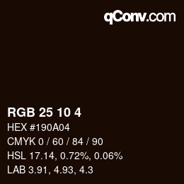 Color code: RGB 25 10 4 | qconv.com