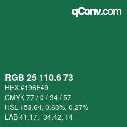 カラーコード: RGB 25 110.6 73 | qconv.com