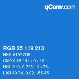 Color code: RGB 25 119 213 | qconv.com