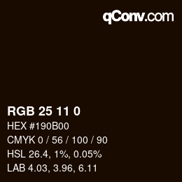 カラーコード: RGB 25 11 0 | qconv.com
