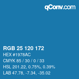 Color code: RGB 25 120 172 | qconv.com