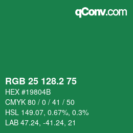 カラーコード: RGB 25 128.2 75 | qconv.com