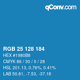 Color code: RGB 25 128 184 | qconv.com