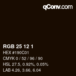 颜色代码: RGB 25 12 1 | qconv.com