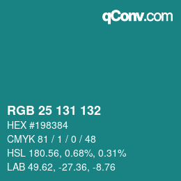 Color code: RGB 25 131 132 | qconv.com