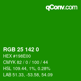 Color code: RGB 25 142 0 | qconv.com