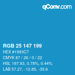 Color code: RGB 25 147 199 | qconv.com