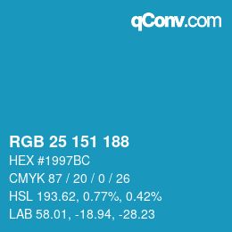 Color code: RGB 25 151 188 | qconv.com
