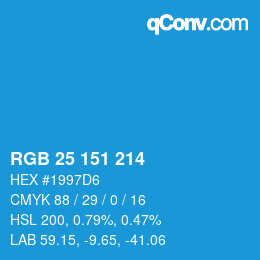 Color code: RGB 25 151 214 | qconv.com