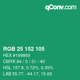 Color code: RGB 25 152 105 | qconv.com