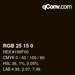 Color code: RGB 25 15 0 | qconv.com