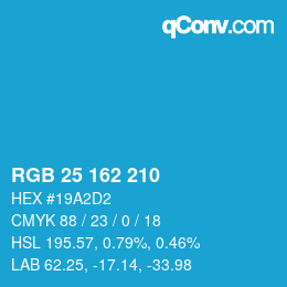 Color code: RGB 25 162 210 | qconv.com