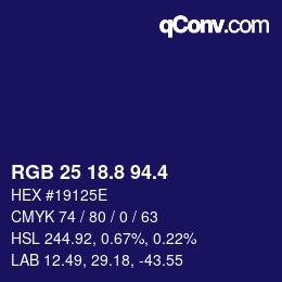 カラーコード: RGB 25 18.8 94.4 | qconv.com